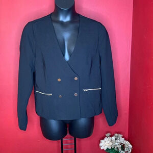 Shoedazzle Black Double Breasted Blazer Size XL